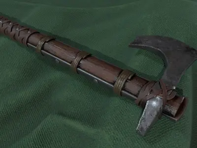 Battle axe Low-poly 3D model 49