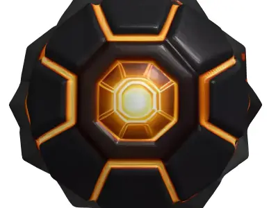 Glowing Hexagonal Energy Shield Prop 3D model