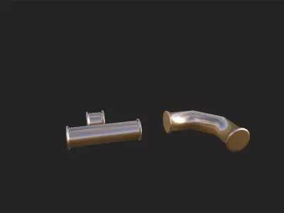 Bronze Pipes Free low-poly 3D model