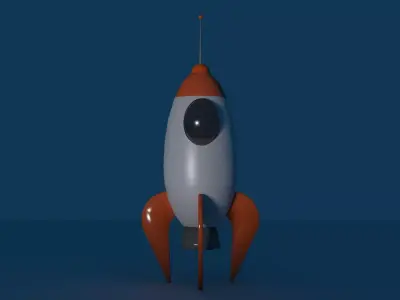 cartoony rocket low poly 3d model  Low-poly 3D model