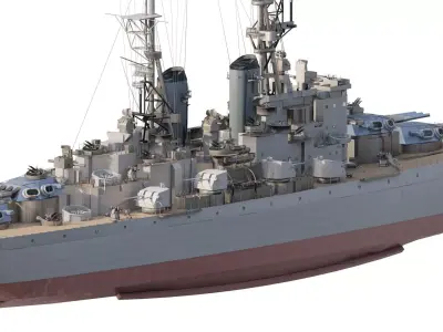 WW2 US NAVY CLEMSON CLASS HEAVY CRUISER 3D model