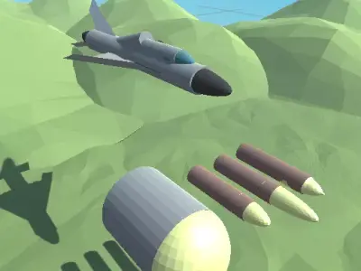 plane and bullets Free low-poly 3D model
