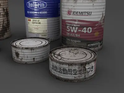 tin cans Low-poly 3D model purchase