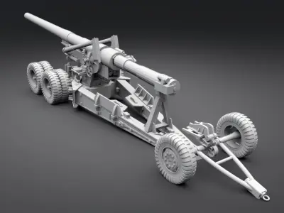 155mm Long Tom Scale Model 3D print model