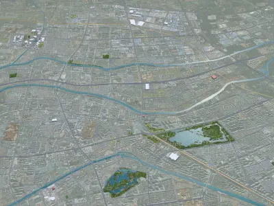 Huaian Jiangsu China 50km Free low-poly 3D model