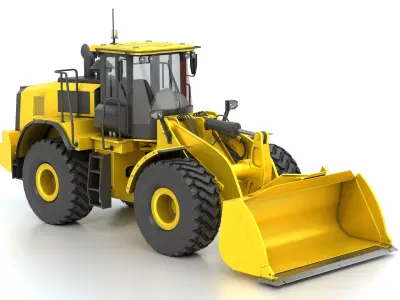Wheel Loader yellow  Low-poly 3D model