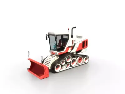 Snow Tractor Low-poly 3D model