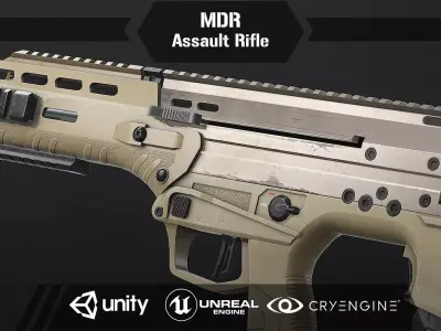 MDR Assault Rifle Low-poly 3D model
