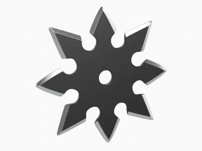 Shuriken ninja throwing knife 05 3D model