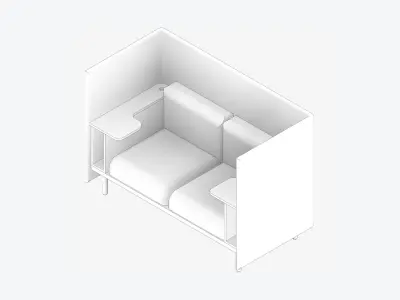 Sofa - Contemporary - Flame Work Shelf - Leftand Right Low-poly 3D model