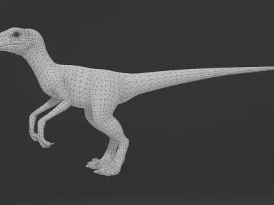 Velociraptor dinosaur Low-poly 3D model buy