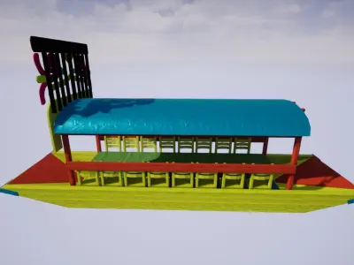 Trajinera - Xochimilco Low-poly 3D model