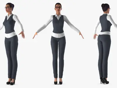  Business Style Woman Rigged for Cinema 4D 