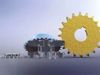 Sprockets and gears Free 3D model