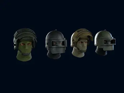 Heavy helmet K6-3 Low-poly 3D model