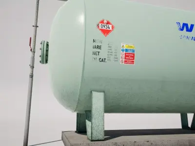 Gas Propane Storage Tank Low-poly 3D model