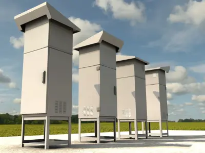 Electrical Control Box 3  Low-poly 3D model