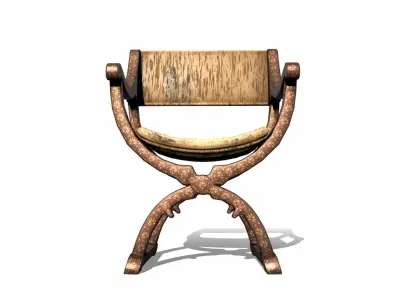 Rome Curule Chair Low-poly 3D model