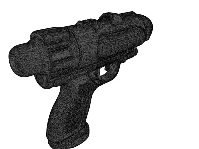 Retro SciFi Raygun Blaster 3D model