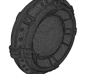 Ornate Brass Submarine Porthole 3D model