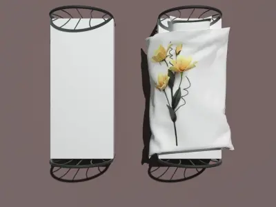 Metal frame bed 2 Free 3D model