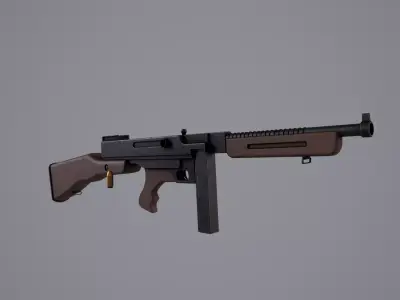 WW2 Machine Gun Low-poly 3D model
