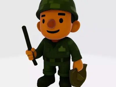 Military Man 3D Model Print Ready Soldier Figurine 3D print model