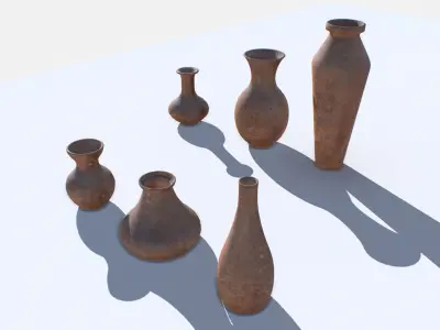 Old Vases 2 Low-poly 3D model
