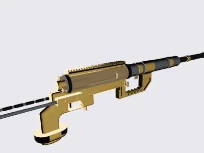 Gold and Carbon Sniper Gun CheyTac M200 Version 3D model