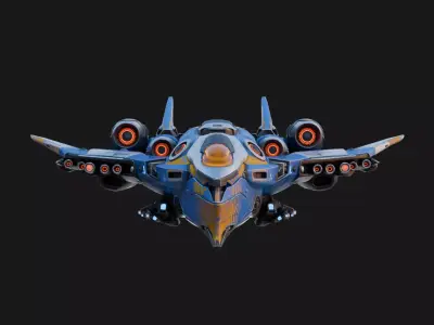 Sci-Fi Space Ship X1  Low-poly 3D model