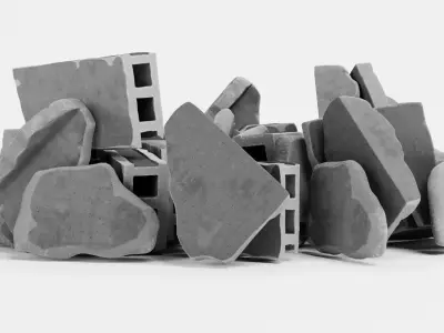 Pile of Debris V3 - Concrete Rubble Cluster 3D model