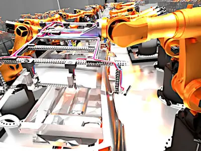 Car Manufacturing Robotic Production line 3D model