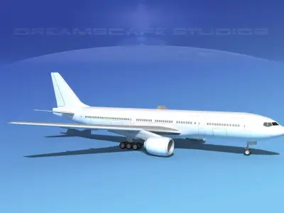 Boeing 777-200LR LP SS Low-poly 3D model