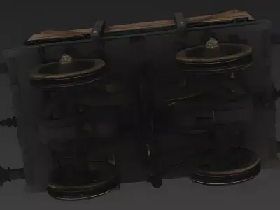 Old Wooden Railway Cargo Wagon 3D Model Low-poly 3D model