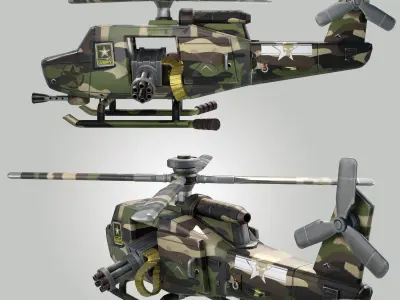 Glider Fortnite Choppa Low-poly 3D model