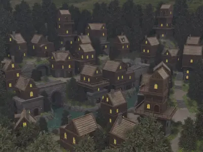 Forest Village 3D model shop