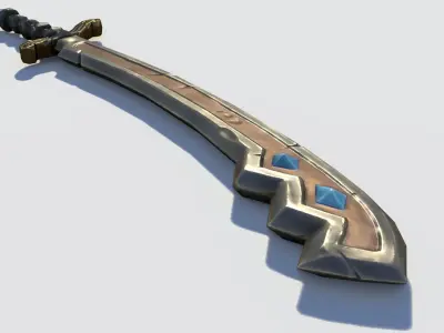 Handpainted Fantasy Sword Low-poly 3D model