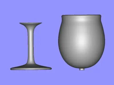 Two Part Wine Glass 3D print model