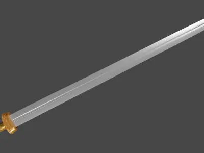 Caroling sword with Langsax handle Low-poly 3D model