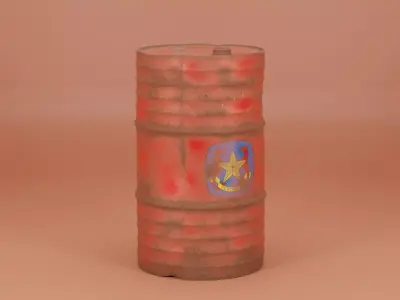 Old Metal Cylinder Drum Low-poly 3D model