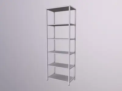 Bookcase furniture industrial wood metal  Low-poly 3D model