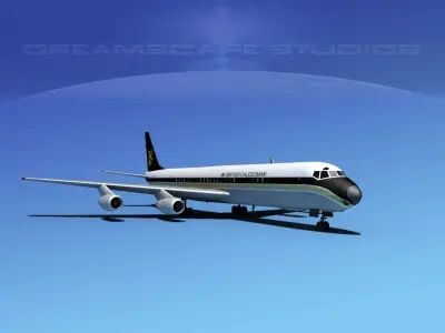 Douglas DC-8-63 British Caledonian 3D model