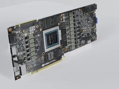 NVIDIA GeForce RTX 2080 graphics card GPU - no heatsink 3D model