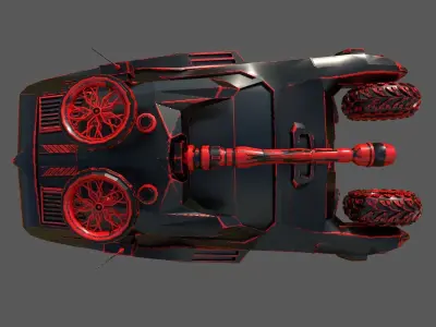 Car Military Low-poly 3D model