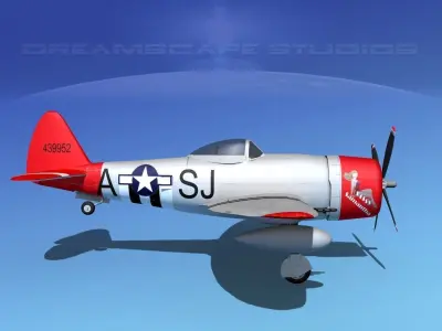 Republic P-47D Thunderbolt V02 3D model