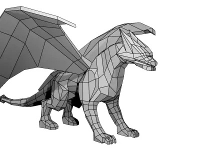 Dragon tiger Low-poly 3D model