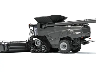 Black Combine Harvester V4 3D model
