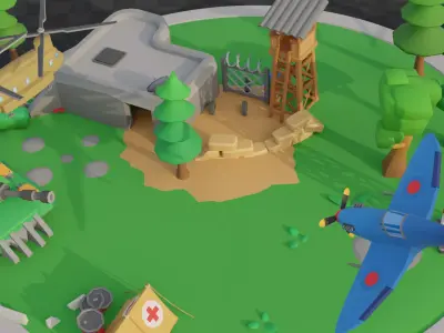 Army Pack Cute Series Low-poly 3D model