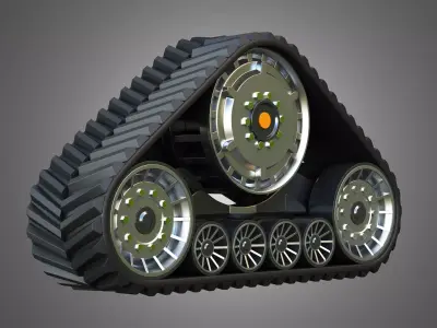  Rubber Track System 2 - Combine Harvester - Crawler Tractor  3D model