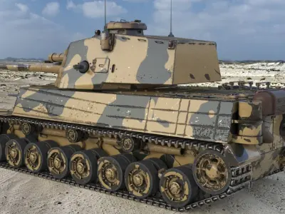 Tank Type 5 Chi-Ri Japan Camouflage Vray  3D model